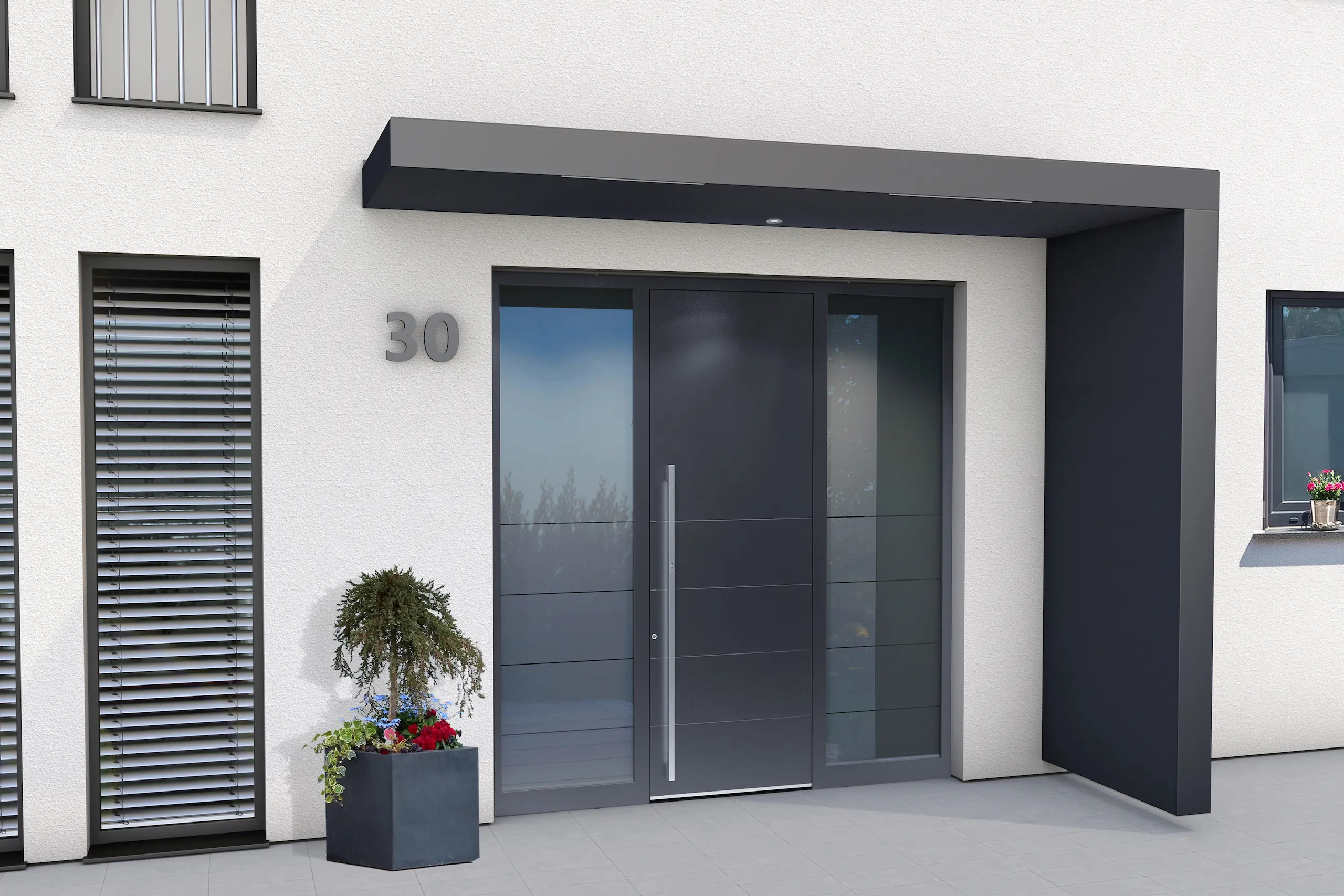 Haustürvordächer – Pultdach, Glas oder Kubusform